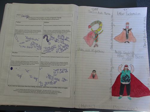 Work sample from Writer's Notebook