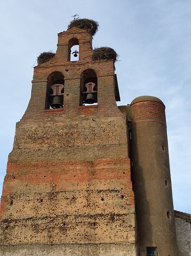 Day 14 Stork nest in the church bell tower in Villar de Mazarife