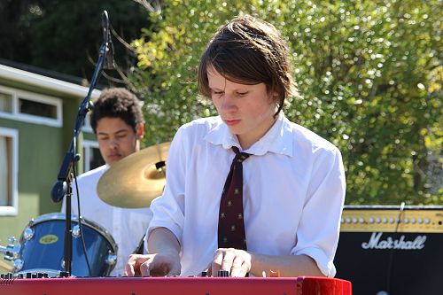 Outdoor Music Concert and Market Stalls