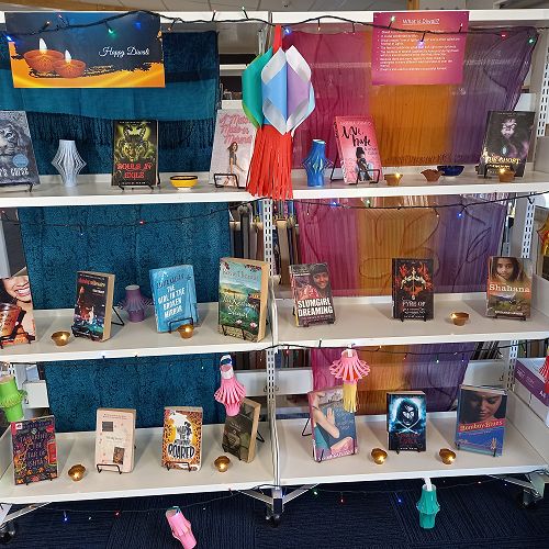 Diwali display in library