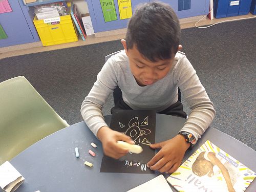 Diwali Chalk Drawings - ELL Class T4 2018