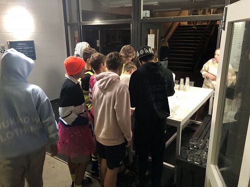 The drink station set up outside.