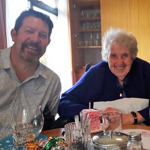 May the 5th - Sharing a birthday with Sr Enid at Mercy House