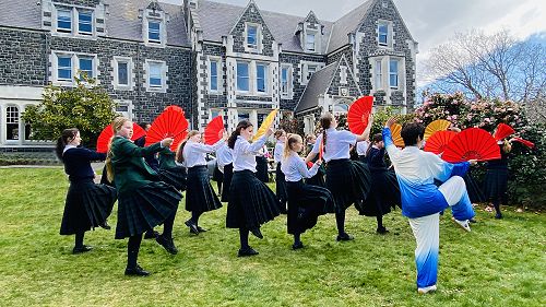 Year 8 learning Taichi fan
