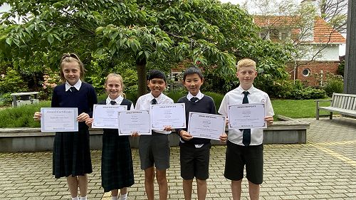 Year 6 Chinese calligraphy and excellent winners