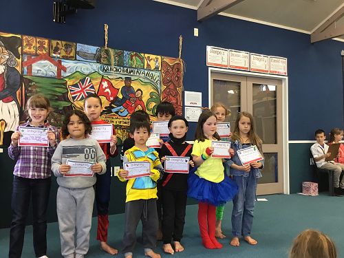 Integrity awards for Sophie, Daezariah, Nikau, Alvin, Mateo, Aden, Chloe, Monique, Madina