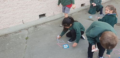 Chalk words and numbers