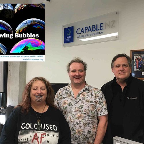 Mawera Karetai and Samuel Mann with interviewee Henk Roodt