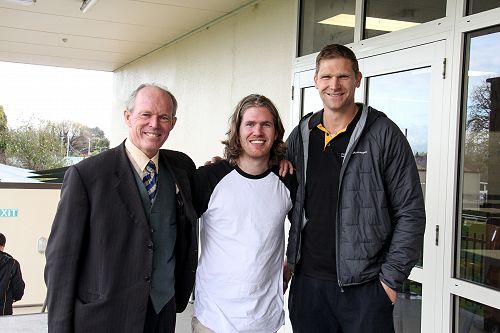 Radio media, Sam Hewat (School 2006-2010) with teachers Mike Groom and Andrew Gibbs