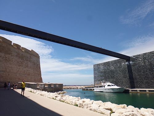 The J4 building and footbridge, Marseille