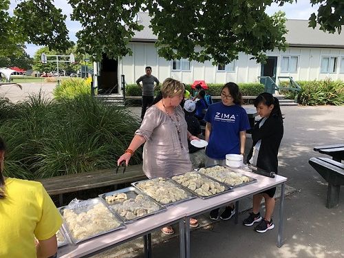 Mrs Steyn showing the different flavor options