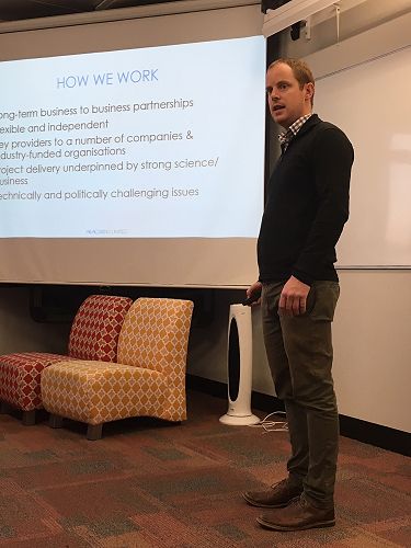 Luke Proctor presenting AbacusBio.