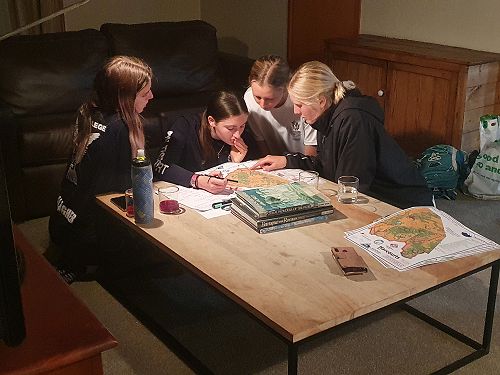 Working hard on their map reading and navigation skills