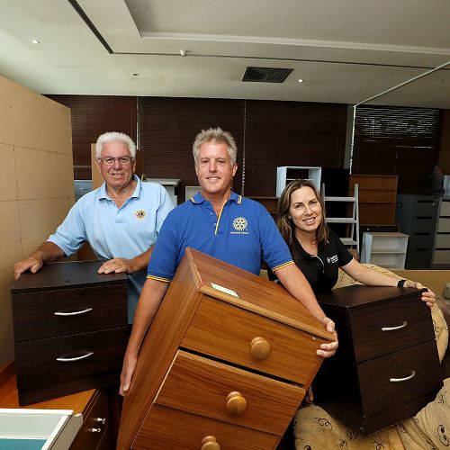John Bilderbeck, Vice District Governor Lions District 202E, and Bill Wagstaff, Rotary Club of Whakatū (Nelson) and Mandy Silcock, Habitat for Humanity’s Nelson ReStore. 

