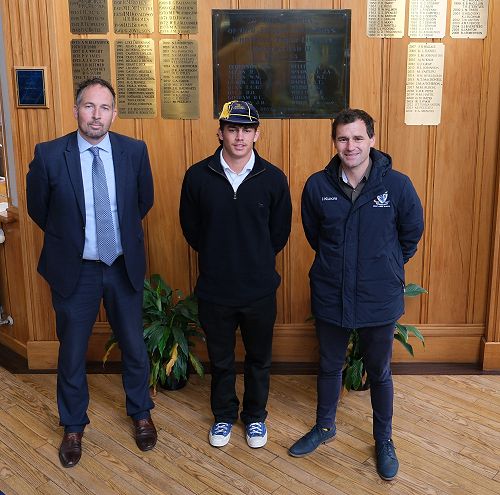 Mr Darin Smith (Acting Rector) Dylan Pledger and Dr Cameron McPhail (Academic Dean)