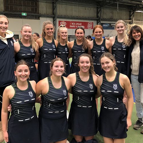 Columba Senior B with Coach Harriett Cuttance and Manager Kylie Cashmore