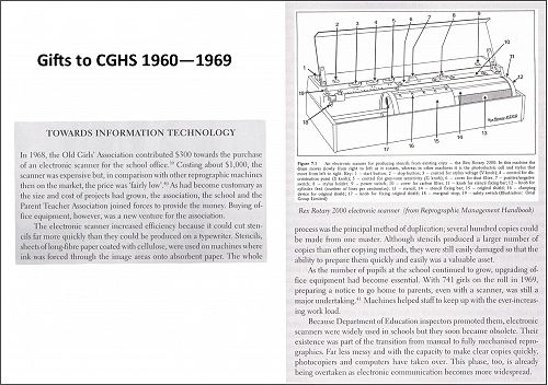 Gifts to CGHS 1960-1969