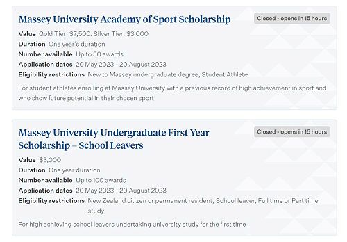 Massey Scholarships now open
