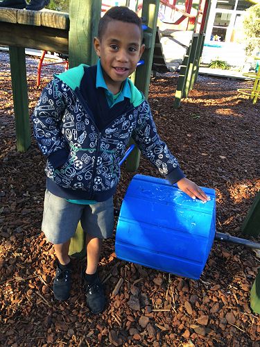 Aaron found some ice on the playground