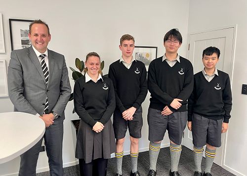 New international students are welcomed by the headmaster