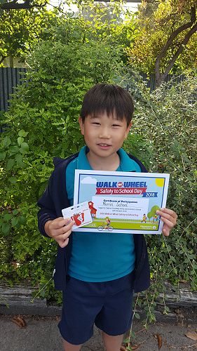 Christopher Kim - winner of the Walk or Wheel Safely to School Prize 