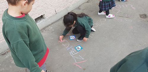 Chalk words and numbers