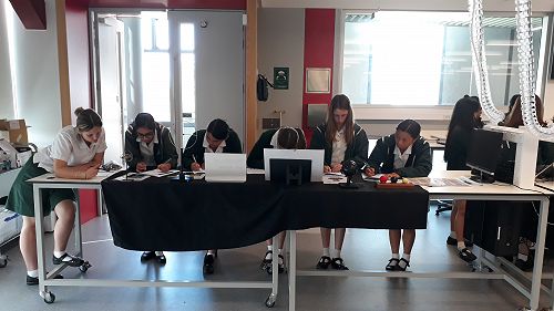 11SCIE students working through activities from Rutherford's Den at University of Canterbury