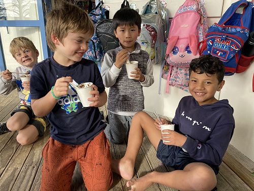 Enjoying eating Koko Laisa!