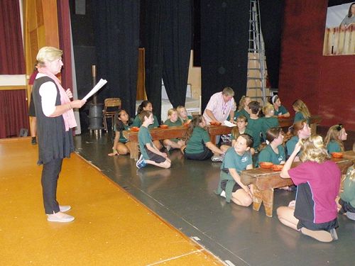 Director Verity Davidsen oversees the rehearsal.