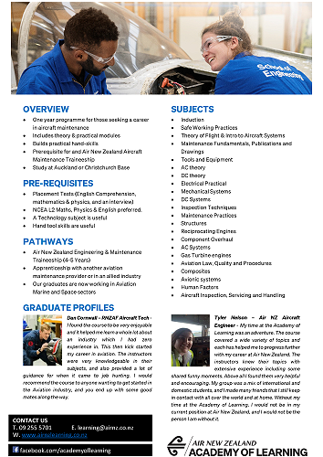Aeronautical Engineering with Air New Zealand