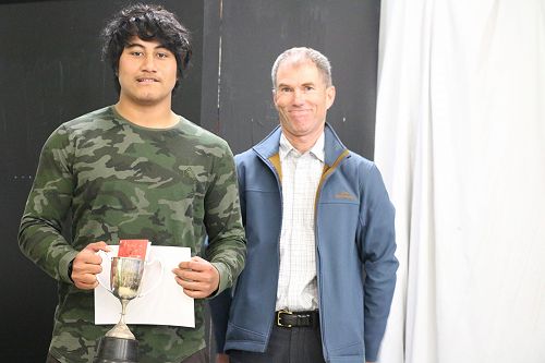 Fabricius Sua and Finlay Laird. Fabricius received the most prestigious award of the evening, Sportsperson of the Year.