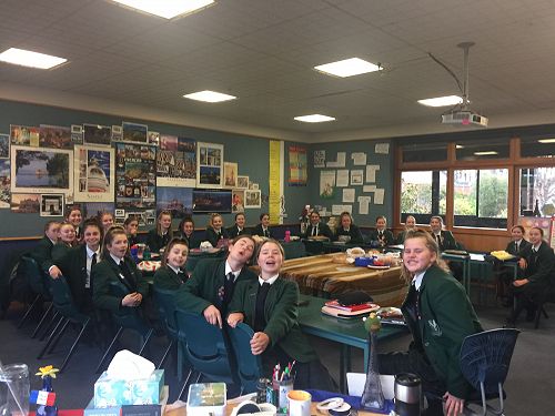Year 9's before their Bastille day feast!