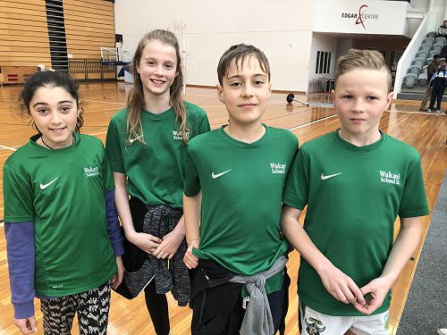 Year 6 O'Mathalon team (L-R) Kaylea Phillips, Lucy Irvine, Hamish Grindlay and Jackson Boyd