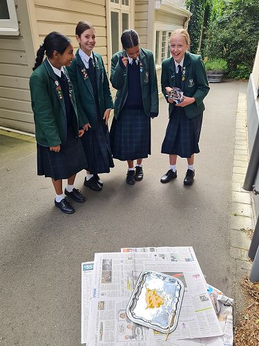 Srishti, Bella, Grace and Elodie mourn a less than successful landing.