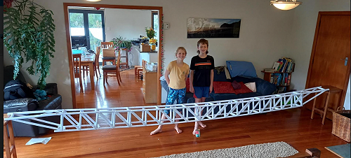 Josh and his sister- Their Lockdown Challenge! Constructed from paper! 