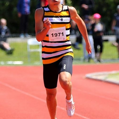 Mattheus Pio (Year 13, 2018) competes at the National Secondary Schools Atheletics Championships
