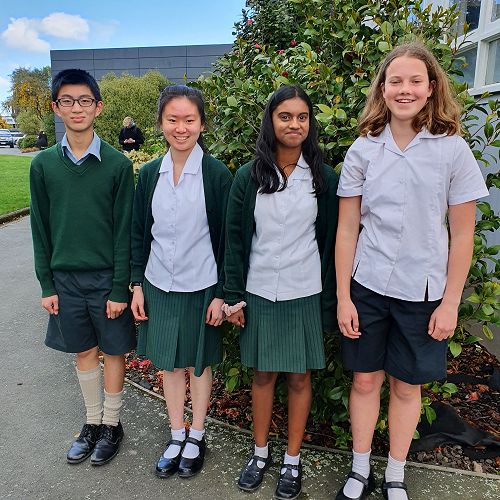 The Burnside Students selected for the New York Academy of Science Junior Academy. From left to right -Nick Zheng  10NMTR, Angie Park 12WSUM, Dilkee Nanayakkara 9NDLJ and Anna Christensen 10SBYS