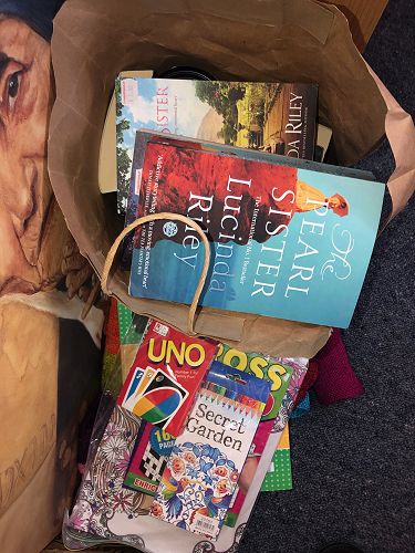 Books, puzzles, games and colouring in projects for our goody bags