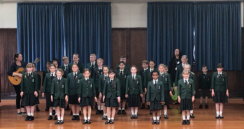 Junior kapa haka singing a waiata