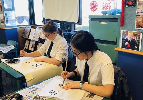 Year 11 Maya Bromby (left), Vivienne Lau (right)- Soft-pen Chinese Calligraphy Painting