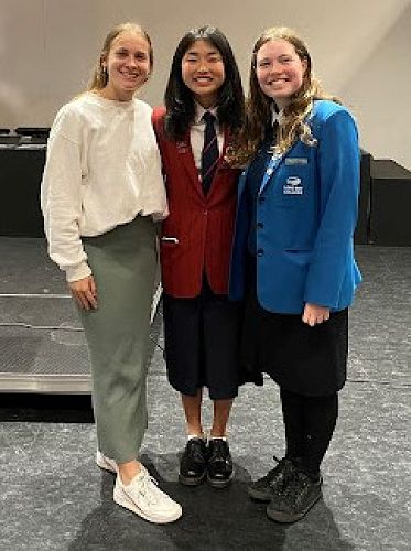 Y12 Young Leaders Day was the brainchild of (from left to right): Kendall Bindon (ASHS), Hayun Seo (Rangitoto) and Kate McIntosh (LBC)