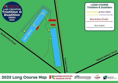 Lake Crichton Triathlon & Duathlon Long Course map 2023
