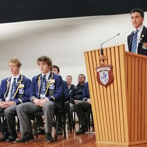 76th Otaki School, Rohan Mudkavi, speaking at Assembly