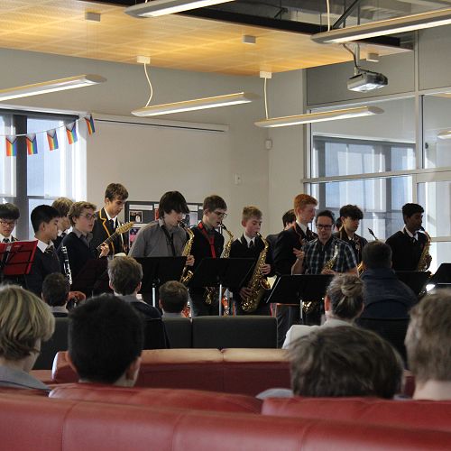 The John McGlashan Big Band playing to wrap up New Zealand Music Month 2024