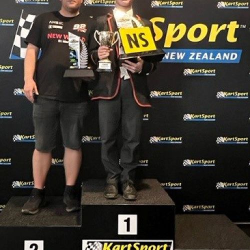 Mac Templeton wears his St Bede's uniform on the podium with pride.