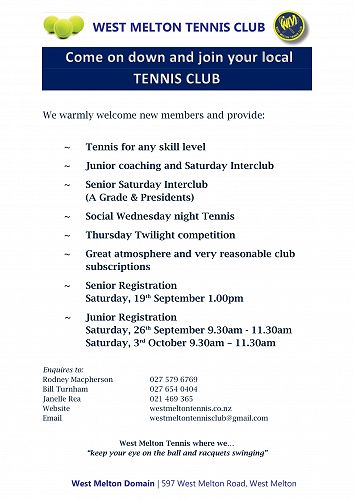 West Melton Tennis Club 2020