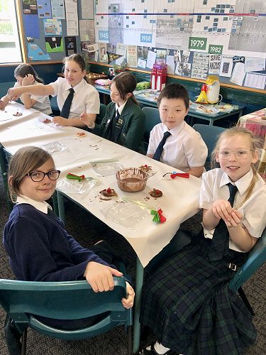 Years 4-6 with their creations.