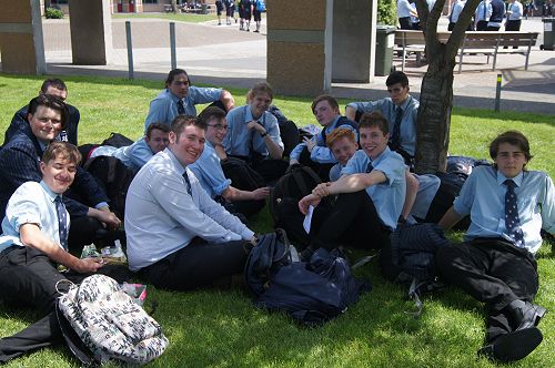 Year 13s relax during lunchtime