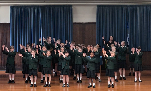 Junior kapa haka in action