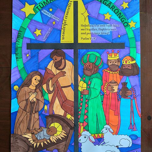 Colour your own Christmas window